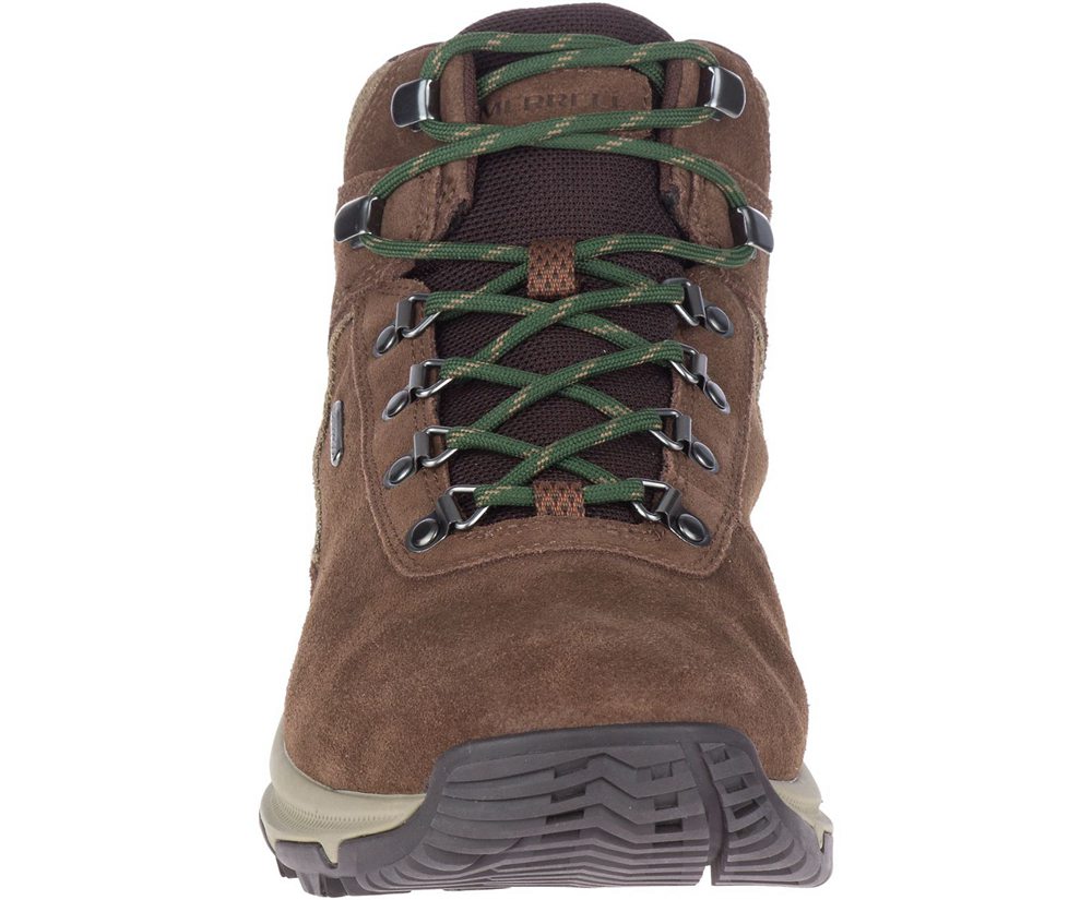 Merrell Hiking Boots Brown - Erie Mid Waterproof - Mens 10KGMOBQS